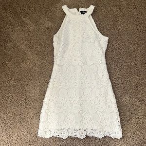 White Lace Appliqué Dress